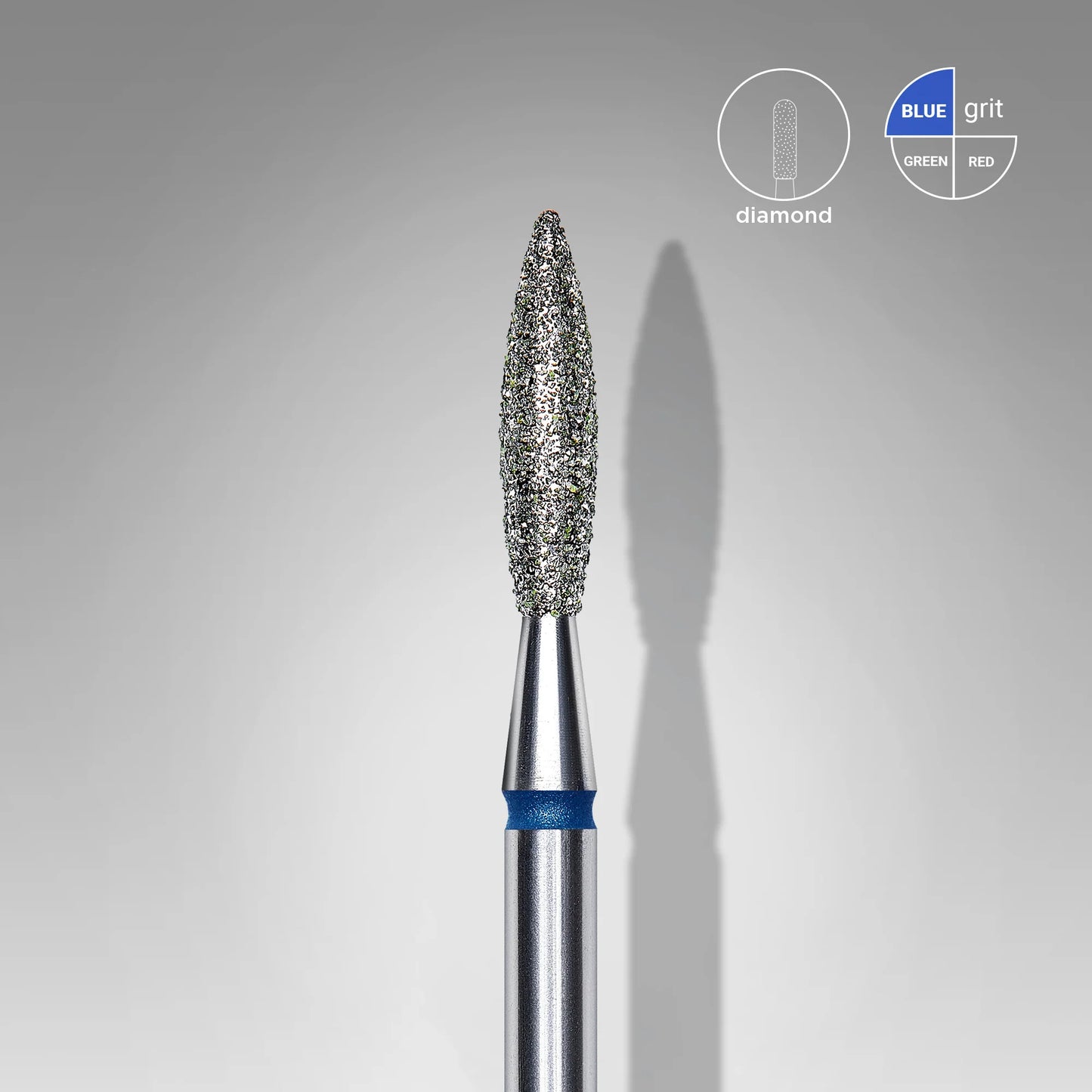 Diamond nail drill bit flame blue EXPERT head diameter 2,3 mm / working part 10 mm