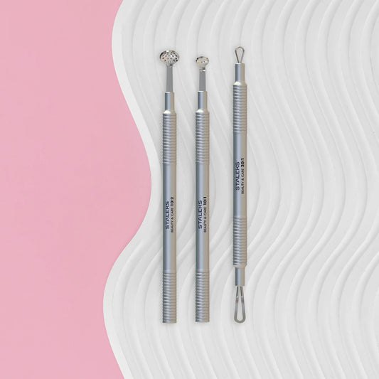 Cosmetology toolset "Clean Skin" BEAUTY & CARE 30 (Uno spoon, round tool with 19 holes and double-ended loop)