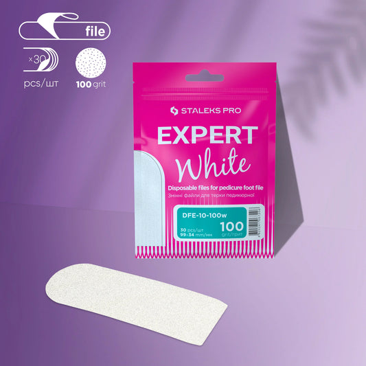 Disposable white files for metal foot file EXPERT 10 - 100 grit