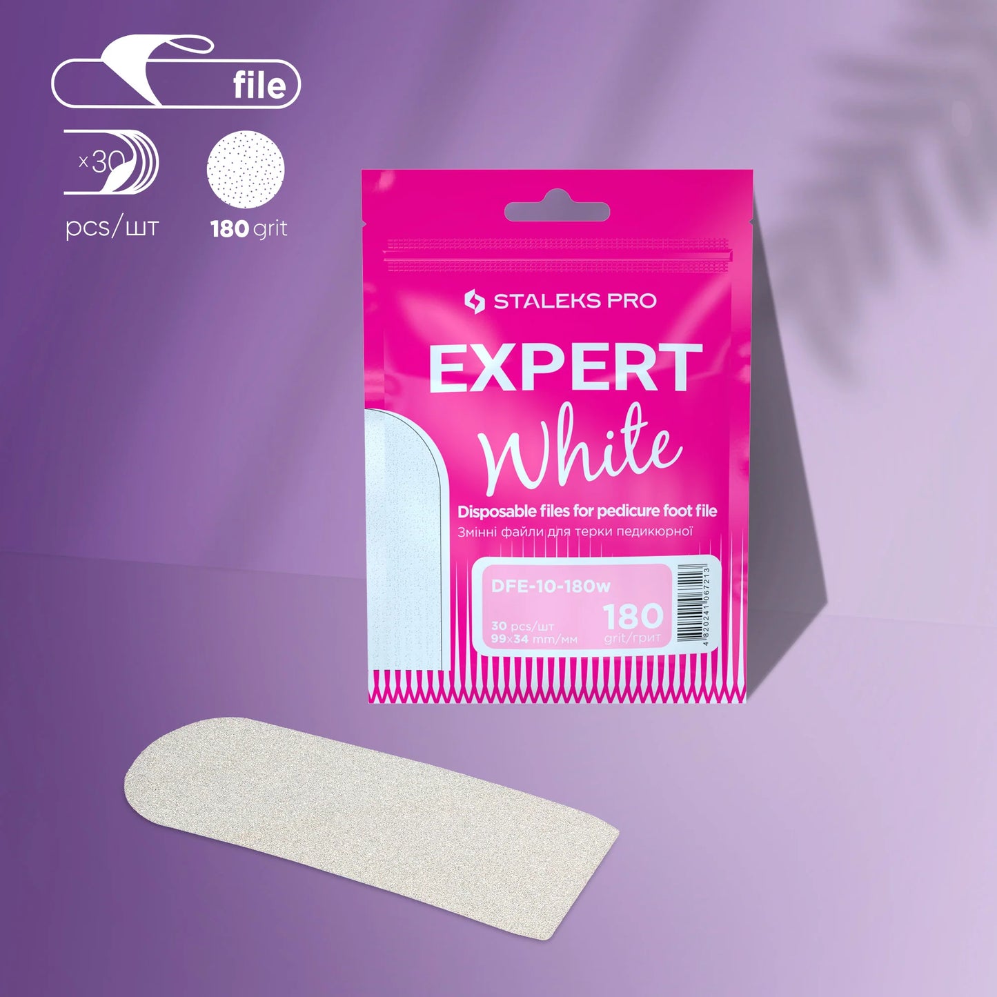 Disposable white files for metal foot file EXPERT 10 - 180 grit