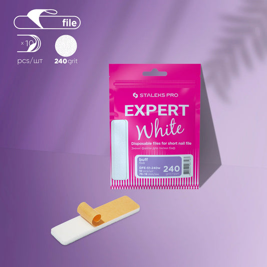 Disposable white files for short nail file (grinding file) EXPERT 51 (10 pcs) - 240 grit