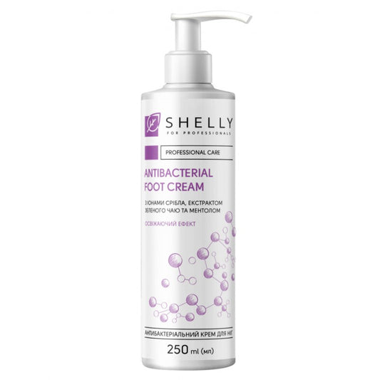 Antibacterial foot cream with silver ions, green tea extract and menthol Shelly 250 ml