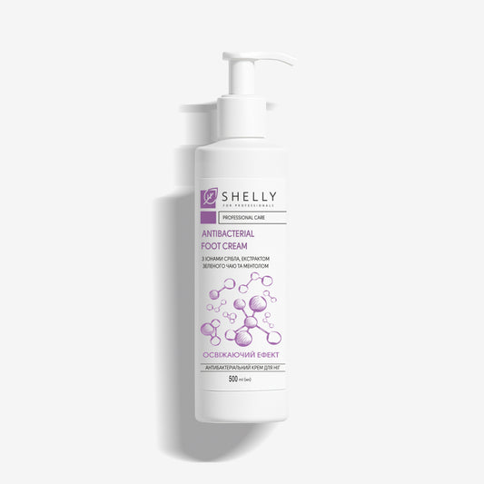Antibacterial foot cream with silver ions, green tea extract and menthol Shelly 500 ml