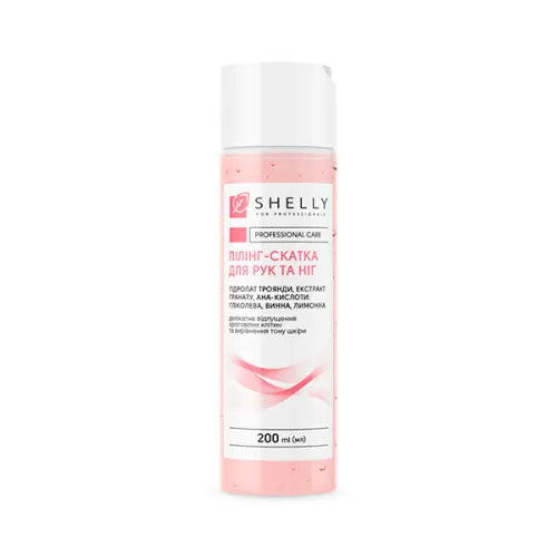 Peeling gel for hands and feet with rose flower water, pomegranate extract and aha-acids Shelly 200 ml