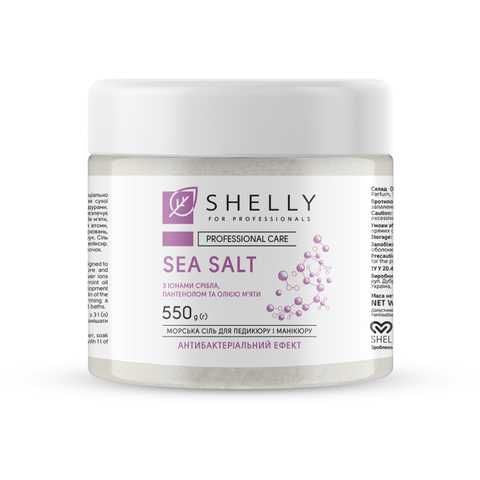 Sea salt for pedicure and manicure with with silver ions, panthenol and mint oil Shelly 550 g