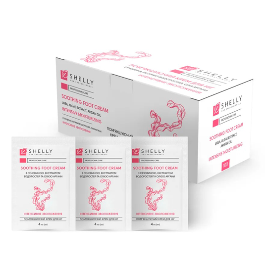 Softening foot cream with urea, algae extract and argan oil Shelly 4 ml x 100 pcs.