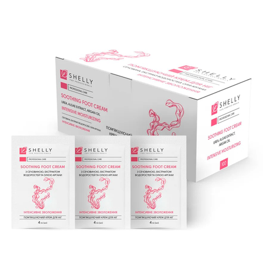 Softening foot cream with urea, algae extract and argan oil Shelly 4 ml x 100 pcs.