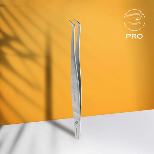Professional eyelash tweezers EXPERT 40 TYPE 12 (L-shaped, 65')