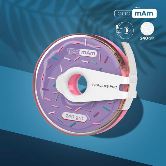 Disposable white abrasive tape papmAm EXPERT in a plastic case - 240 grit