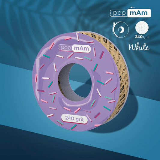 Disposable white abrasive tape papmAm EXPERT for the plastic case - 240 grit
